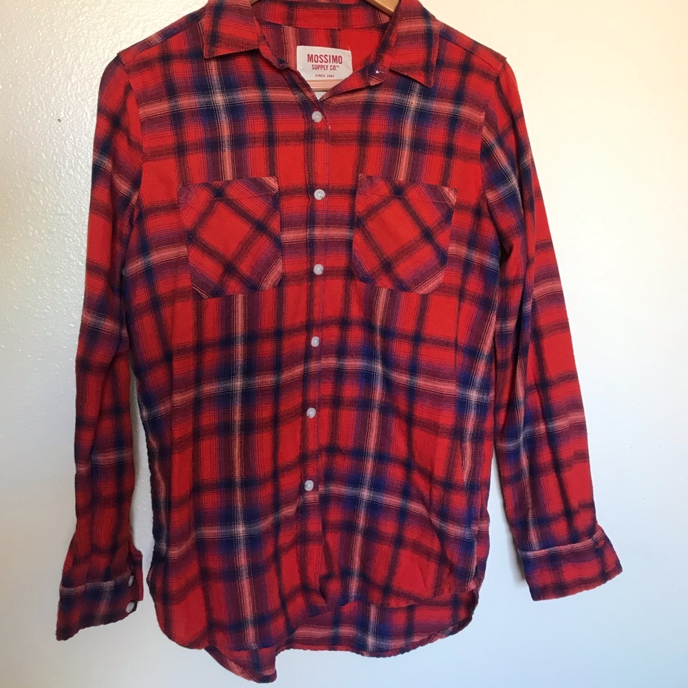 Mossimo Boyfriend Fit Flannel Button-Down Shirt
